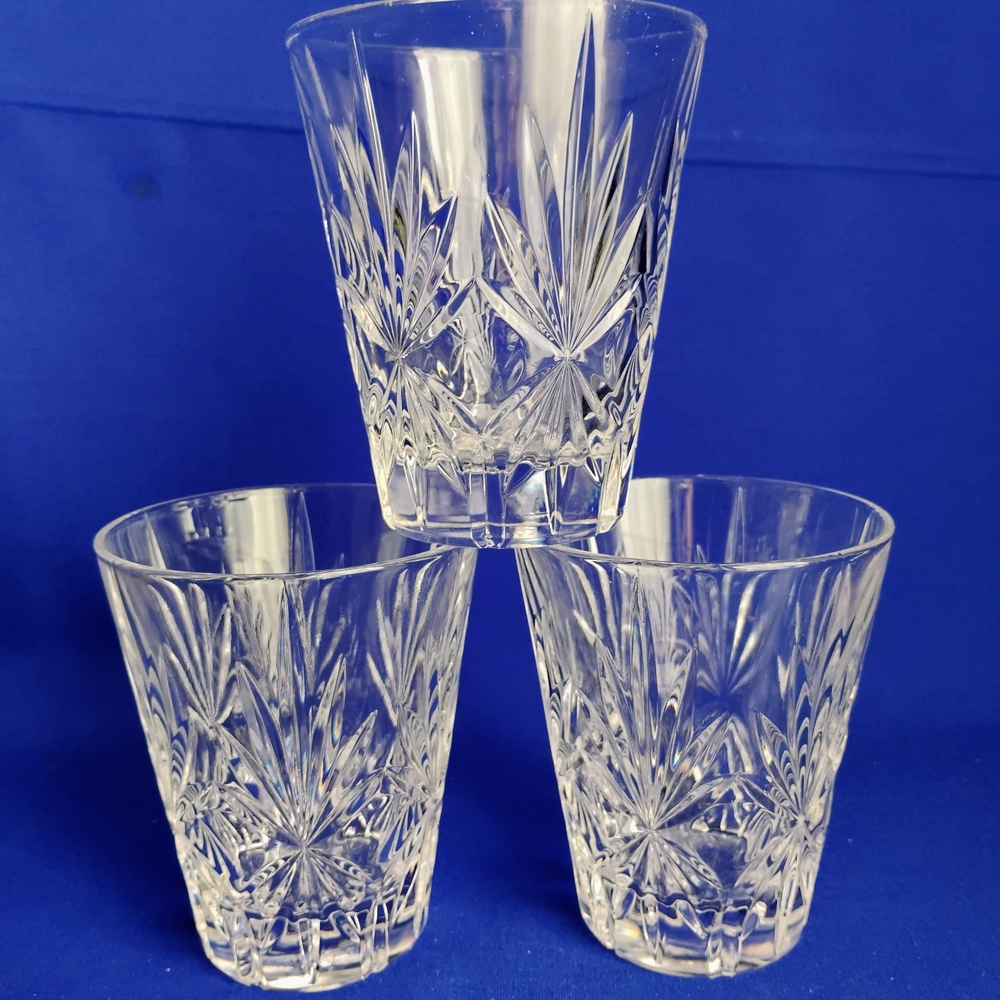 Crystal Cut Whiskey 3 Set Exquisite Quality